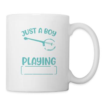 Garçon qui aime jouer du banjo Musicien Guitare - Mug blanc - blanc - Droite