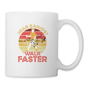 Écoutez Banjos Faster Walking Musician Guitar - Mug blanc - blanc - Droite