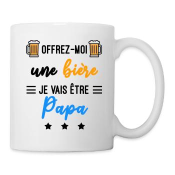 offrez moi bière Papa naissance - Mug blanc - blanc - Droite