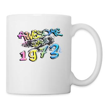 Génial depuis 1973 Graffiti Motif - Mug blanc - blanc - Droite