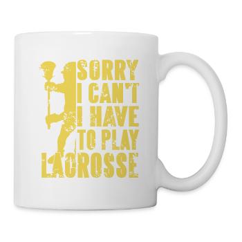 Désolé, je ne peux pas avoir à jouer à la crosse rétro - Mug blanc - blanc - Droite