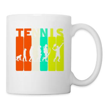 Évolution d’un joueur de tennis rétro t-shirt drôle - Mug blanc - blanc - Droite