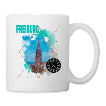 Freiburg Germany City Skyline Vintage Retro - Mug - white - Right