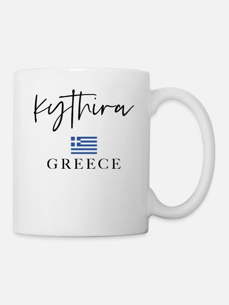 Vacances du drapeau de la Grèce - Île de Cythère - Mug blanc - blanc