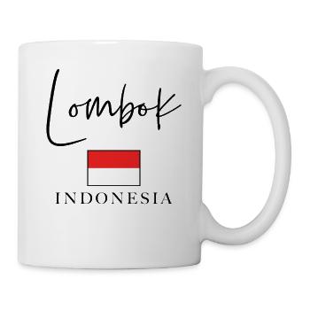 Holidays with Greek flag - Island of Lombok - Mug - white - Right