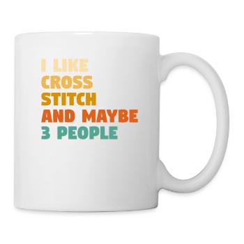 J’aime le point de croix et peut-être 3 personnes crochet qui - Mug blanc - blanc - Droite