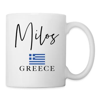 Vacances avec drapeau grec - Île de Milos - Mug blanc - blanc - Droite