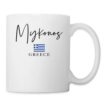 Greece Flag Holidays - Mykonos Island - Mug - white - Right
