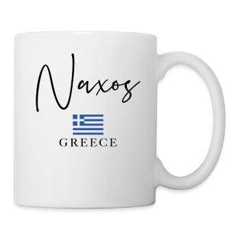 Holiday with Greek flag - island Naxos - Mug - white - Right