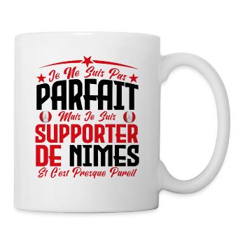 je ne suis pas parfait, supporteur de Nîmes . - Mug blanc - blanc - Droite