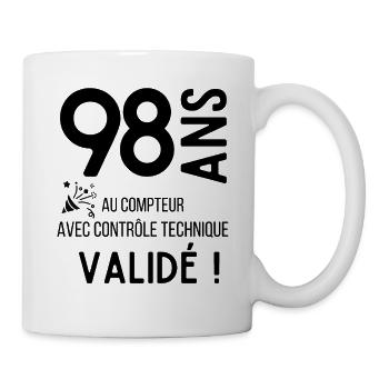 Anniversaire 98 ans au compteur cadeaux , offrir - Mug blanc - blanc - Droite