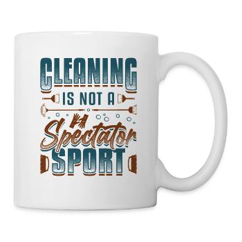 Le nettoyage n’est pas un sport de spectateur, le nettoyage de la maison. - Mug blanc - blanc - Droite