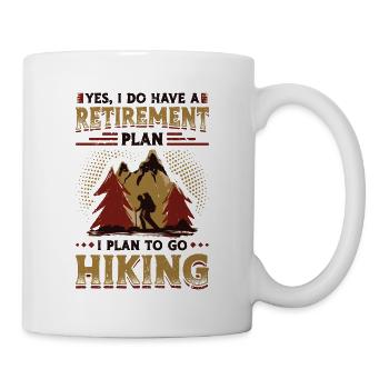 Ruhestandsplan Wandern, Rentner ,Wanderer. - Tasse - Weiß - Rechts