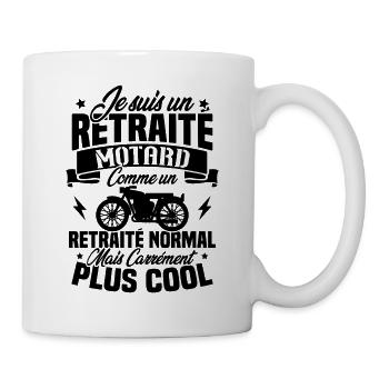Je suis un retraité motard un retraité normal - Mug blanc - blanc - Droite