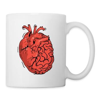 Moitié cerveau moitié cœur Anatomie des organes Science - Mug blanc - blanc - Droite