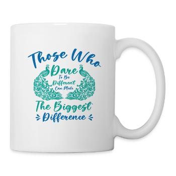 Pfau Inspirational Peacock Fan Wildlife - Tasse - Weiß - Rechts