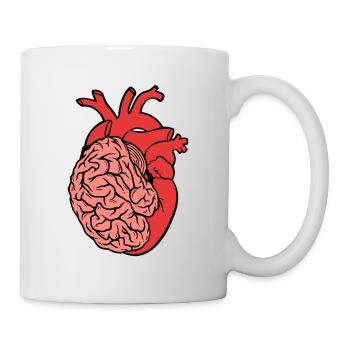 Moitié cerveau moitié cœur Anatomie des organes Science - Mug blanc - blanc - Droite