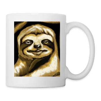 Sloth Portrait Funny Cubism Gustav Klimt - Mug - white - Right