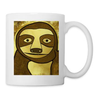 Sloth Portrait Funny Cubism Gustav Klimt - Mug - white - Right