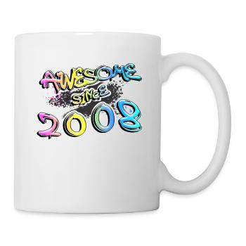 Génial depuis 2008 Graffiti Motif - Mug blanc - blanc - Droite