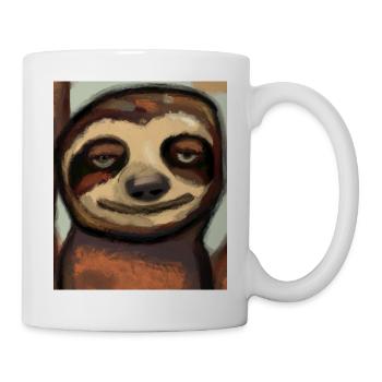 Sloth Portrait Funny Cubism - Mug - white - Right