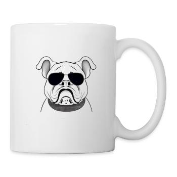 Chiens bouledogues avec lunettes de soleil motif cool - Mug blanc - blanc - Droite