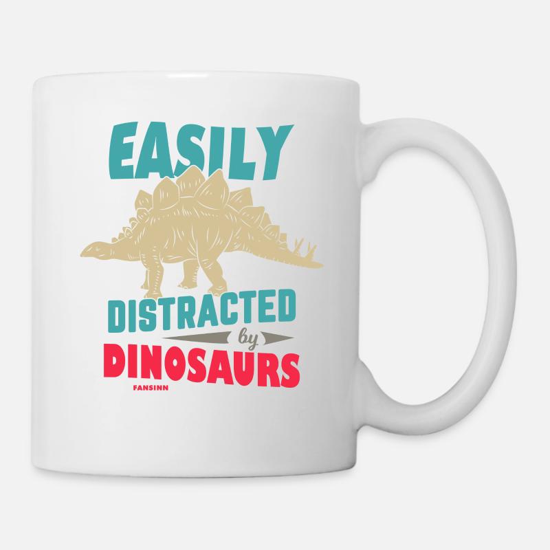 Easily Distracted By Dinosaurs - Tasse - Weiß