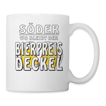 SÖDER WO BLEIBT DER BIERPREIS DECKEL - Tasse - Weiß - Rechts