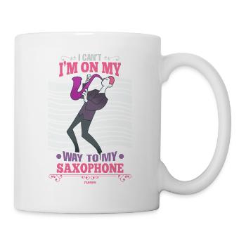 I Can't I'm On My Way To My Saxophone - Mug - white - Right