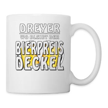 DREYER WO BLEIBT DER BIERPREIS DECKEL - Tasse - Weiß - Rechts