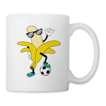 Fußball Banane Cool Fußball Fußballer Stürmer WM - Tasse - Weiß - Rechts