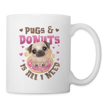 Pug Donut Lover Fille - Mug blanc - blanc - Droite