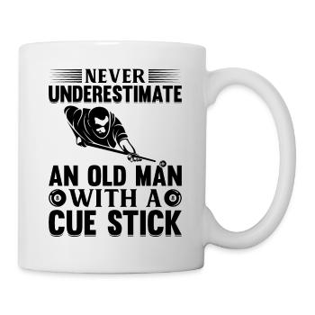 Billiard - Never Underestimate an Old Man with a C - Tasse - Weiß - Rechts