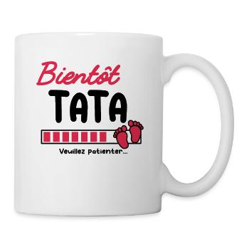 Annonce grossesse Tata bientôt Tata - Mug blanc - blanc - Droite