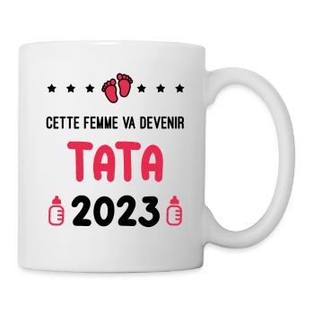 Annonce grossesse Tata femme devenir Tata 2023 - Mug blanc - blanc - Droite