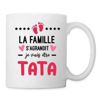 Annonce grossesse Tata famille s'agrandit - Mug blanc - blanc - Droite