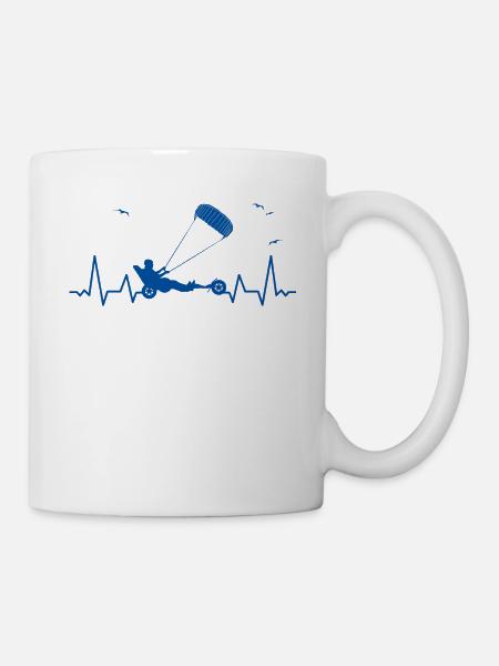 Strand-Kite Windracer Land-Kite Kite-Strandsegler - Tasse - Weiß