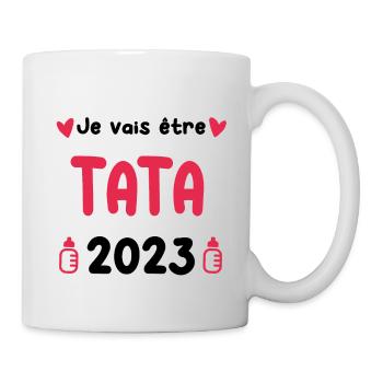Annonce grossesse Tata je vais être Tata 2023 - Mug blanc - blanc - Droite