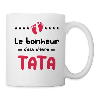 Annonce grossesse Tata bonheur c'est d'être Tata - Mug blanc - blanc - Droite