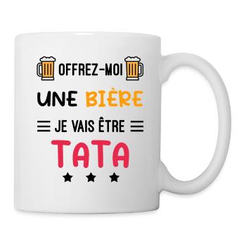 Annonce grossesse Tata bière je vais être Tata - Mug blanc - blanc - Droite