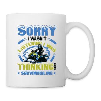 Nachdenken Über Snowmobiling Snowmobile - Tasse - Weiß - Rechts