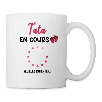 Tata en cours Annonce grossesse future Tata - Mug blanc - blanc - Droite
