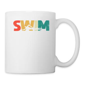 Swimming Distressed Look Swimming Funny Swim - Mug - white - Right