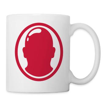 Silhouette Bald Man Logo - Mug - white - Right