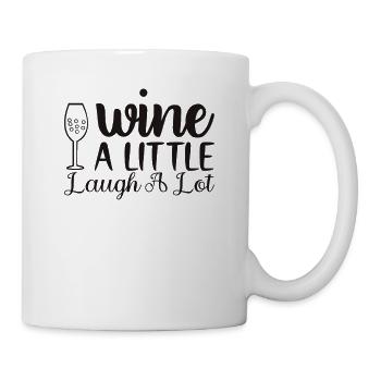 Le vin rit un peu beaucoup - Mug blanc - blanc - Droite
