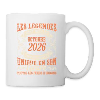 Les Légendes Sont Nées En Octobre 2026 Cadeau - Mug blanc - blanc - Droite