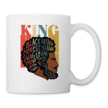 King Proud Melanated Dad Black Father’s Day - Mug blanc - blanc - Droite