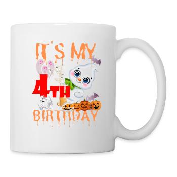 IT'S MY BIRTHDAY 4TH Halloween Ghosts Ghouls - Mug - white - Right