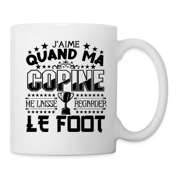 Le Foot | Ma Copine et Le football - Mug blanc - blanc - Droite