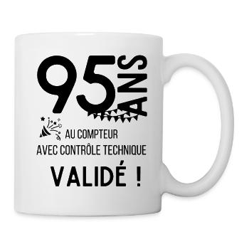 anniversaire 95 ans au compteur validée - Mug blanc - blanc - Droite